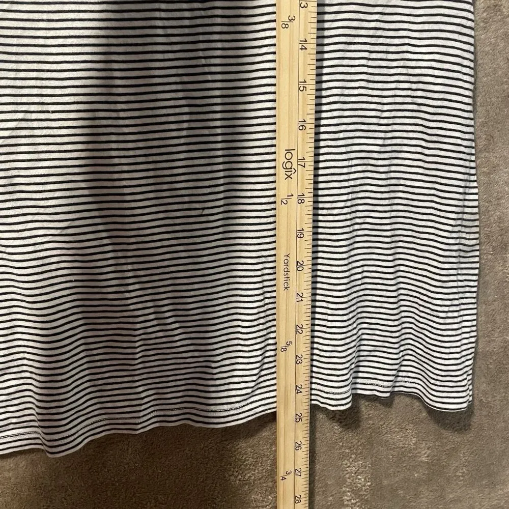 Old Navy Shirt Womens XXL 2X Stripped Black White Short Sleeve Tee Tshirt Crew - Image 6
