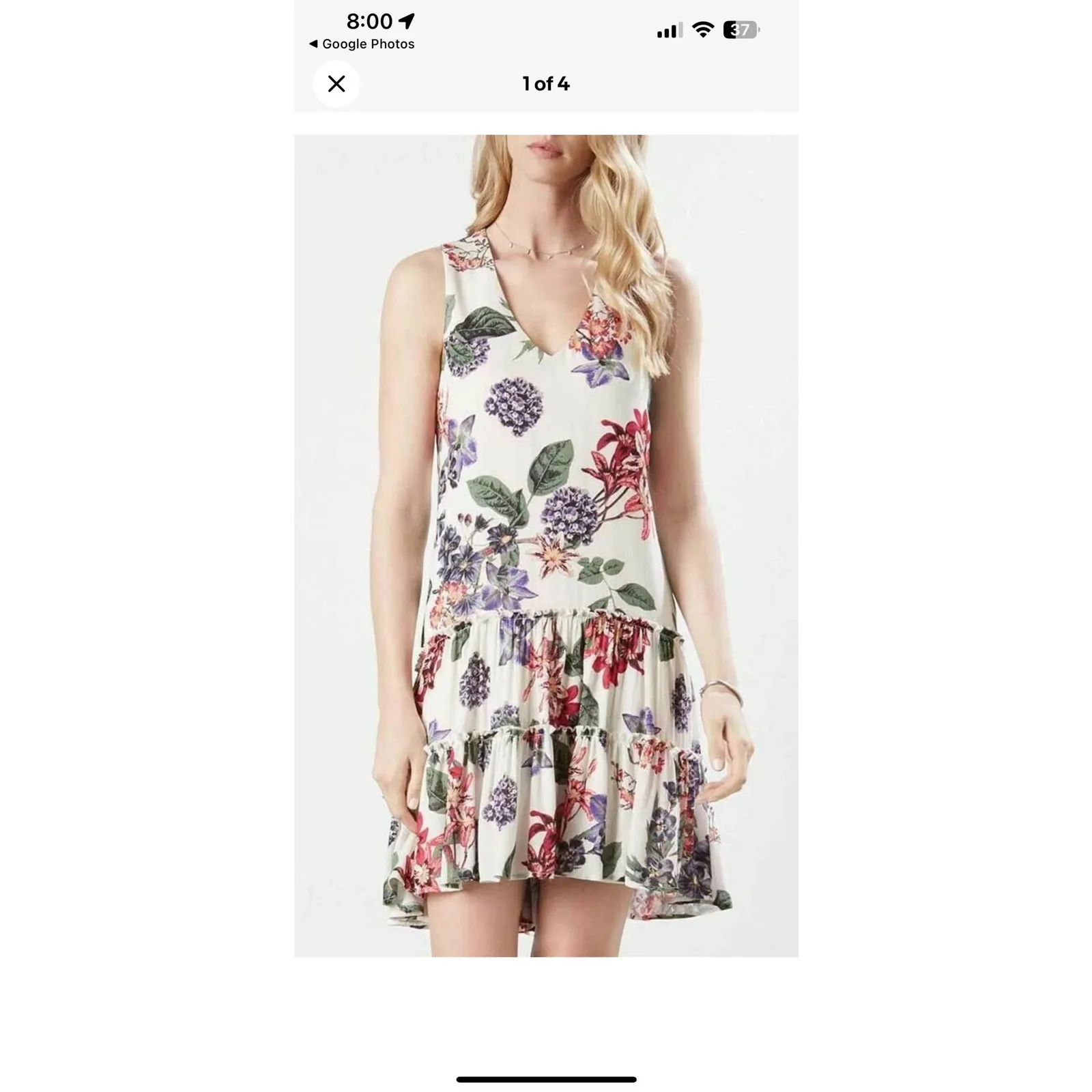 Karen Kane rose garden drop waist shift dress floral sleeveless cottagecore mini - Image 9