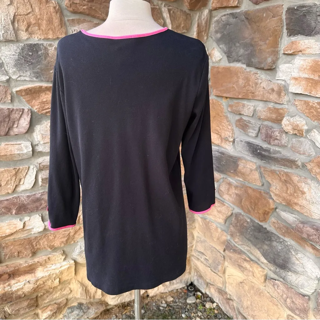 Vintage Yi Lin Embroidered Tunic Knit Top Pink Size L - Image 13