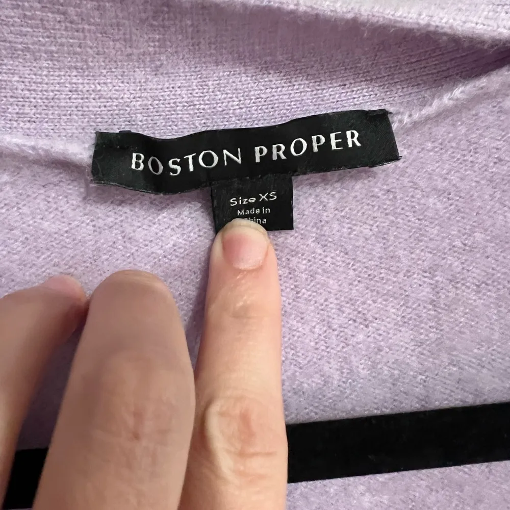 Boston Proper Light Purple Cashmere Cardigan - Image 31
