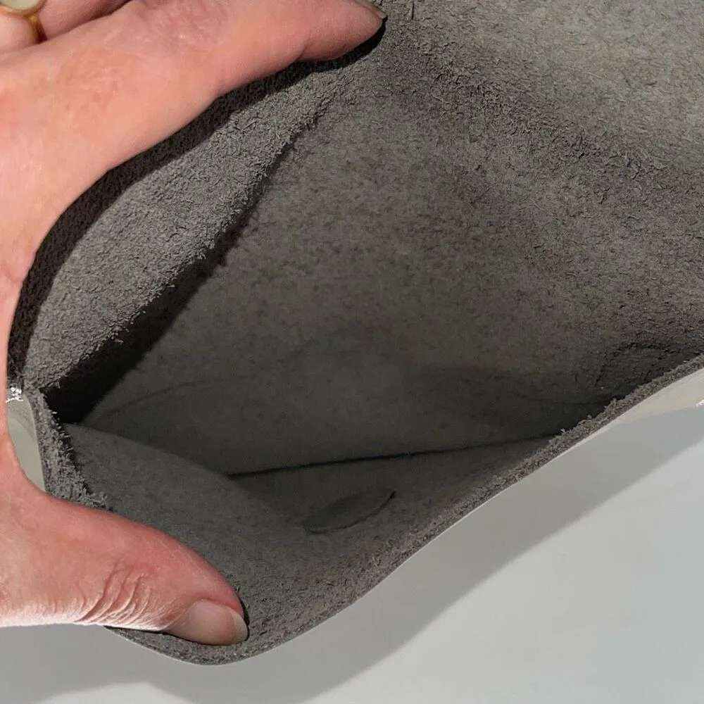 Womens Leather Detachable Adjustable Crossbody Hand Bag Gray Green OS - Image 4