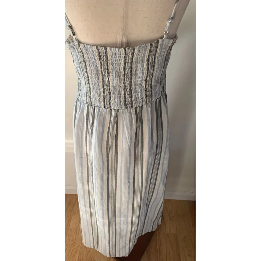 Stripe beach dress 100% cotton White Size M - Image 3