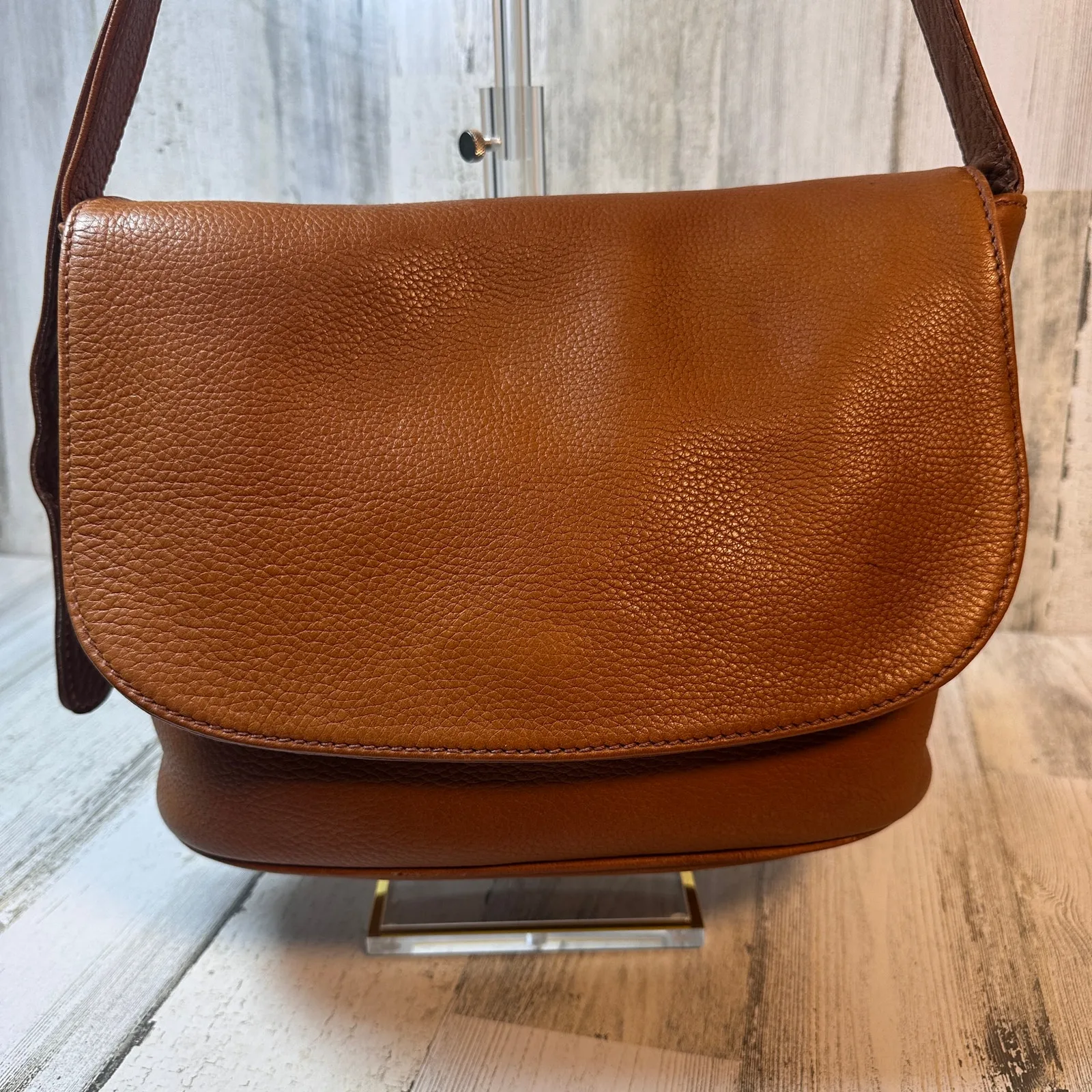 Vintage Coach (1990s) Sonoma Flap Bag 4903 British Tan Leather | Made in USA - Image 4