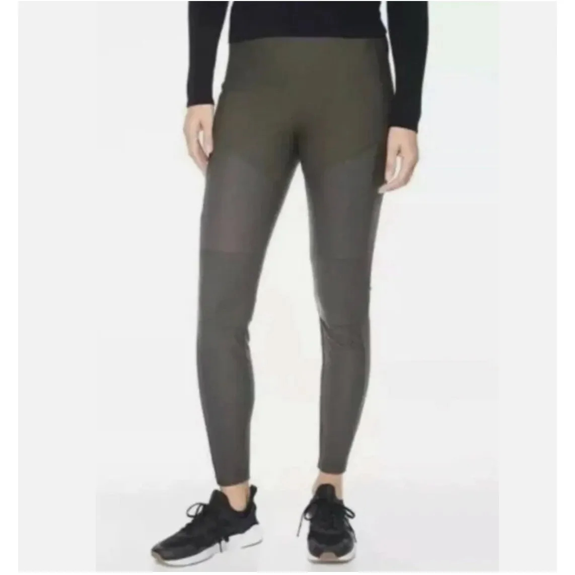 Athleta Madison Moto‎ Tight Legging High Rise Women's 12 Arbor Olive Athleisure - Image 3