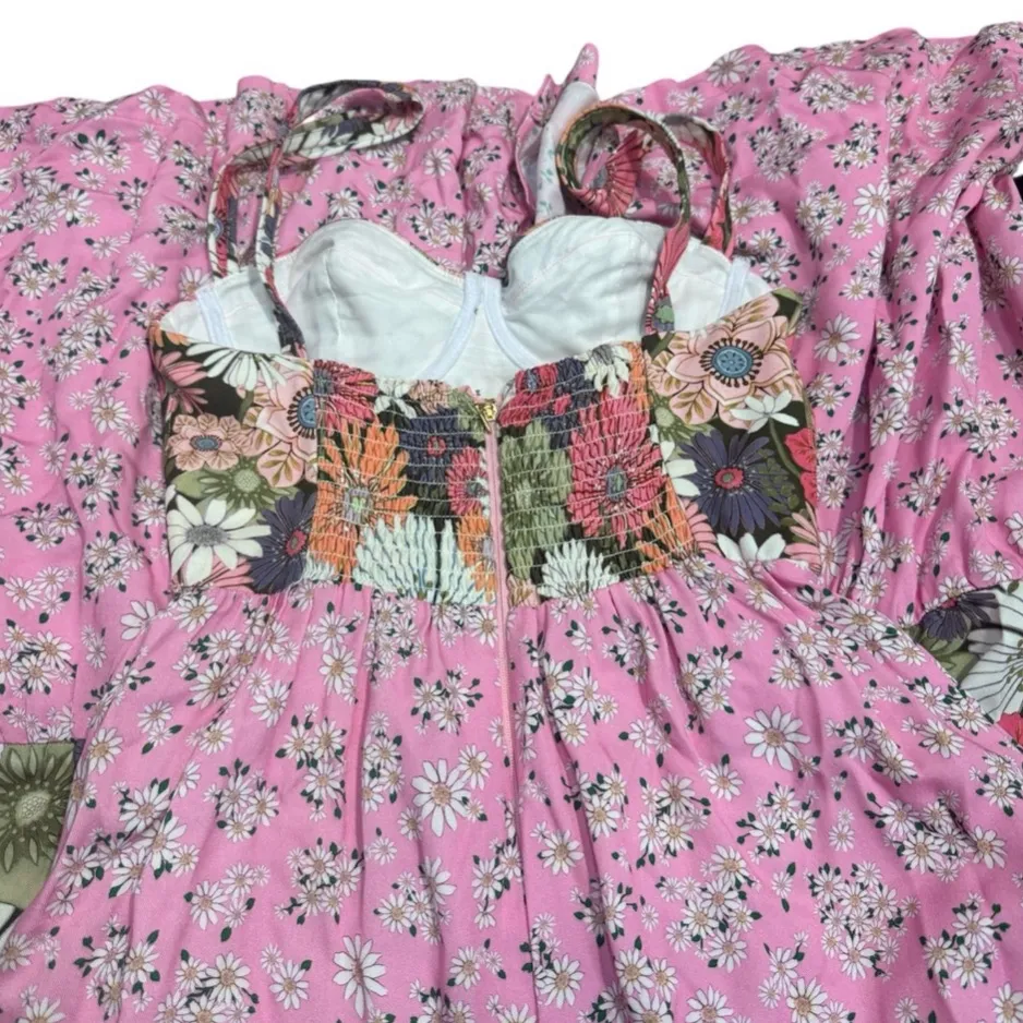 Agua Bendita Alani Maxi Dress in Bloom Floral Patchwork Size S NWT - Image 10