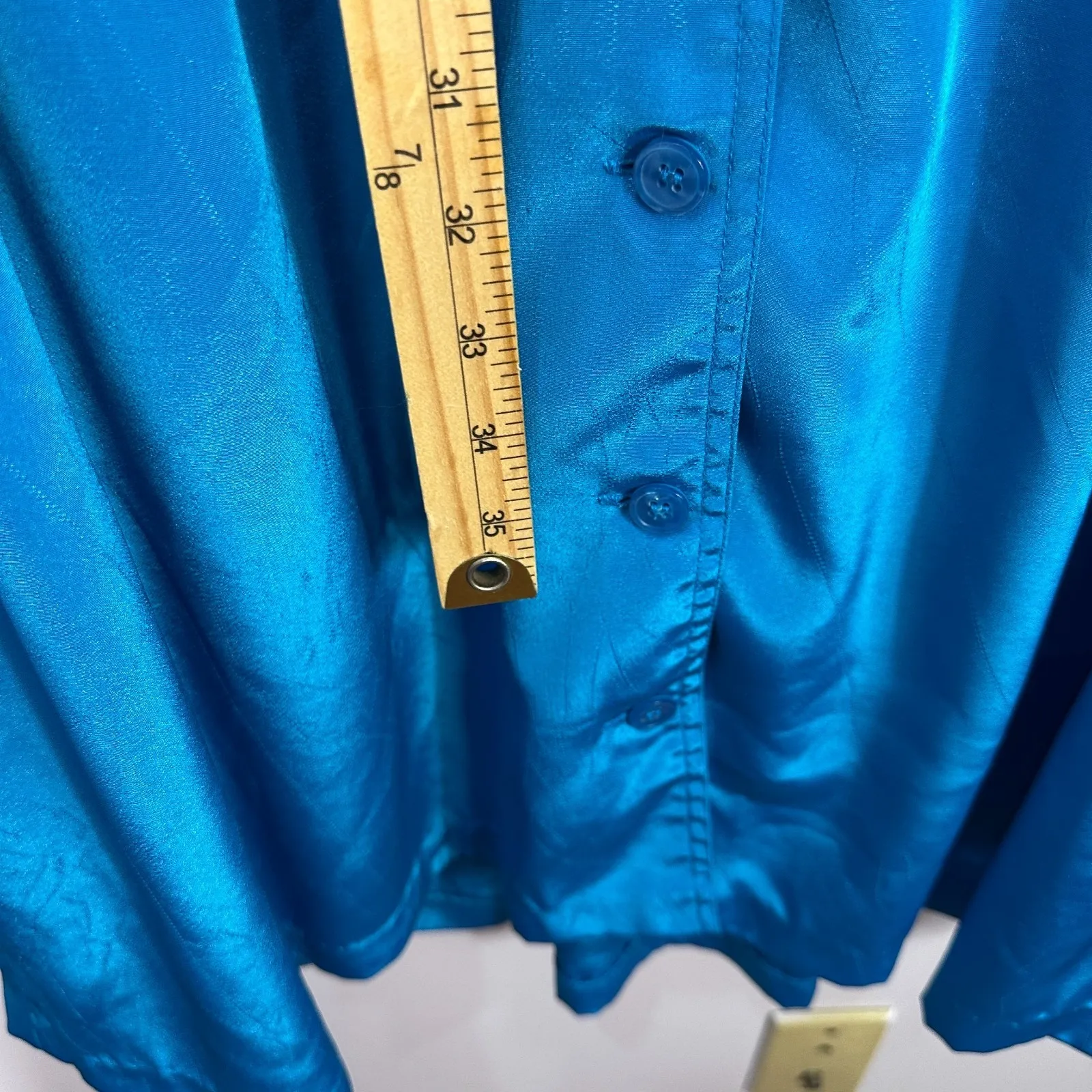 Leslie Fay Dress‎ Womens 12 Blue Button Down Vintage 80s Secretary Retro Office - Image 6