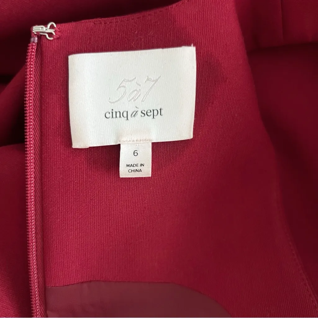 Cinq a Sept Piper Red Sleeveless Dress Size 6 - Image 8