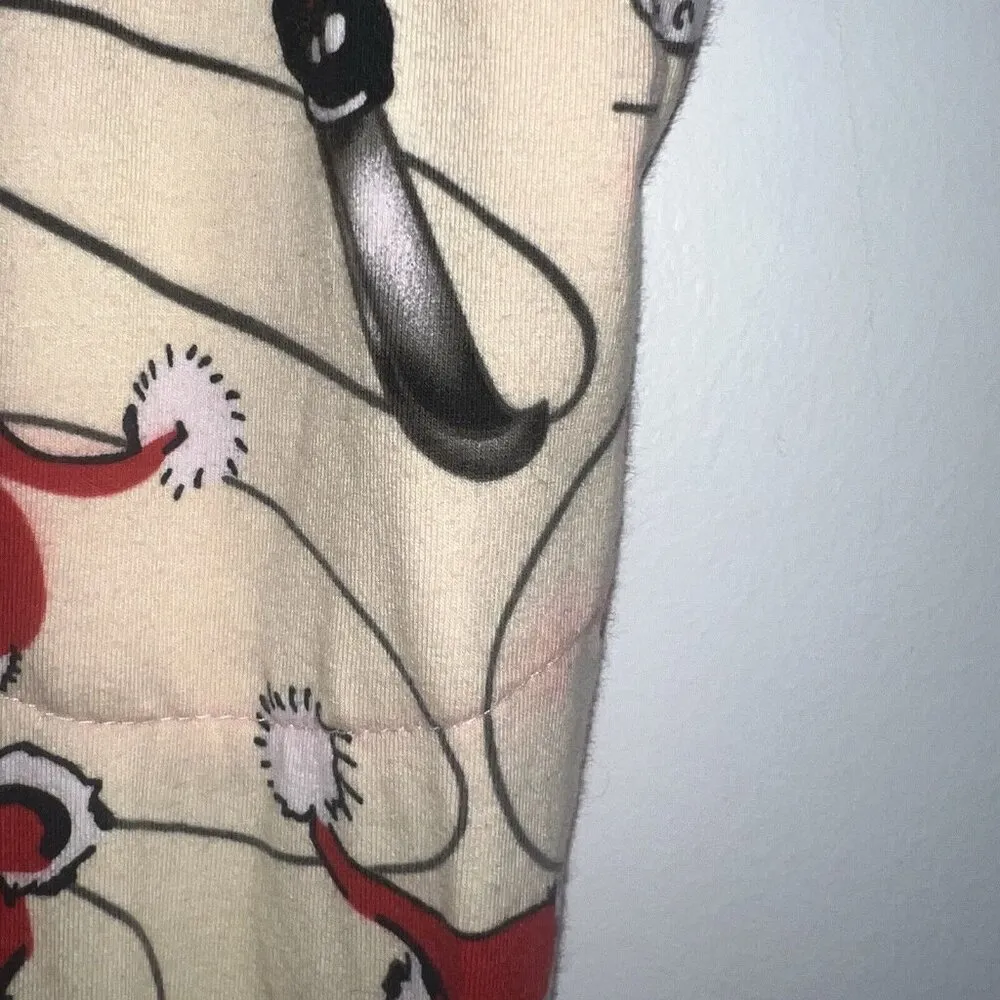 Nick & Nora Pajama Pants Womens Large Santa Claus Christmas Cream Red Lounge PJ - Image 4