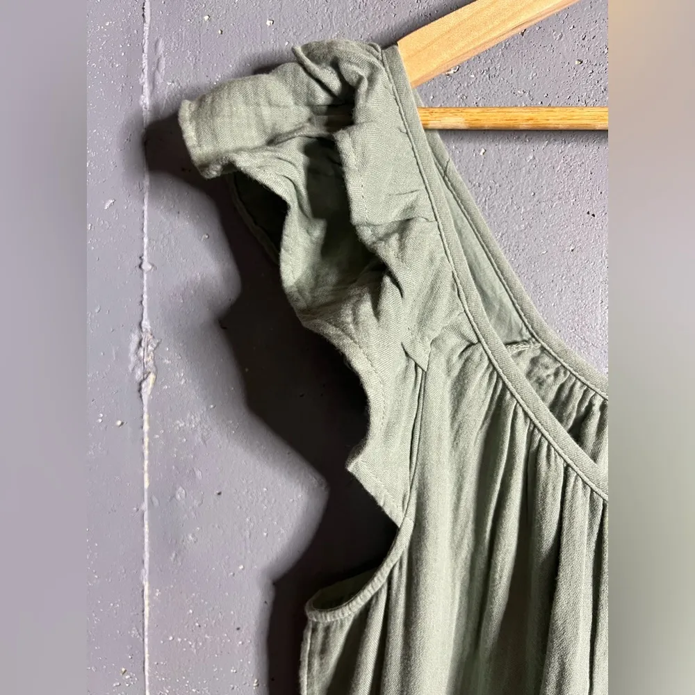 GAP • Crinkle Gauze Mini Green Dress in size Large - Image 5