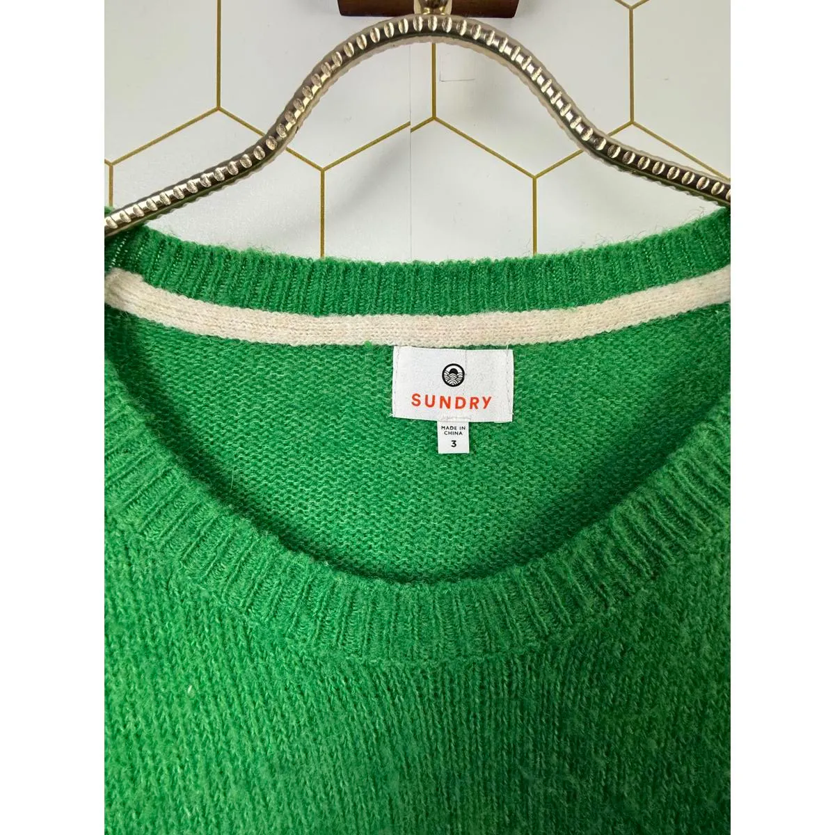 SUNDRY from Revolve Wool Blend Oversized Sweater in Emerald Green - Size - 3(L) - Image 7