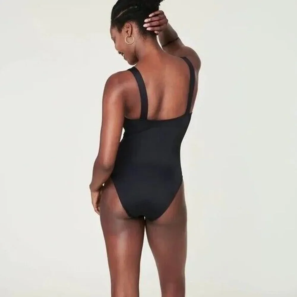 NWT Andie The Capri One Piece Swimsuit Deep V Neck Removable Pads S Black #2985 - Image 3