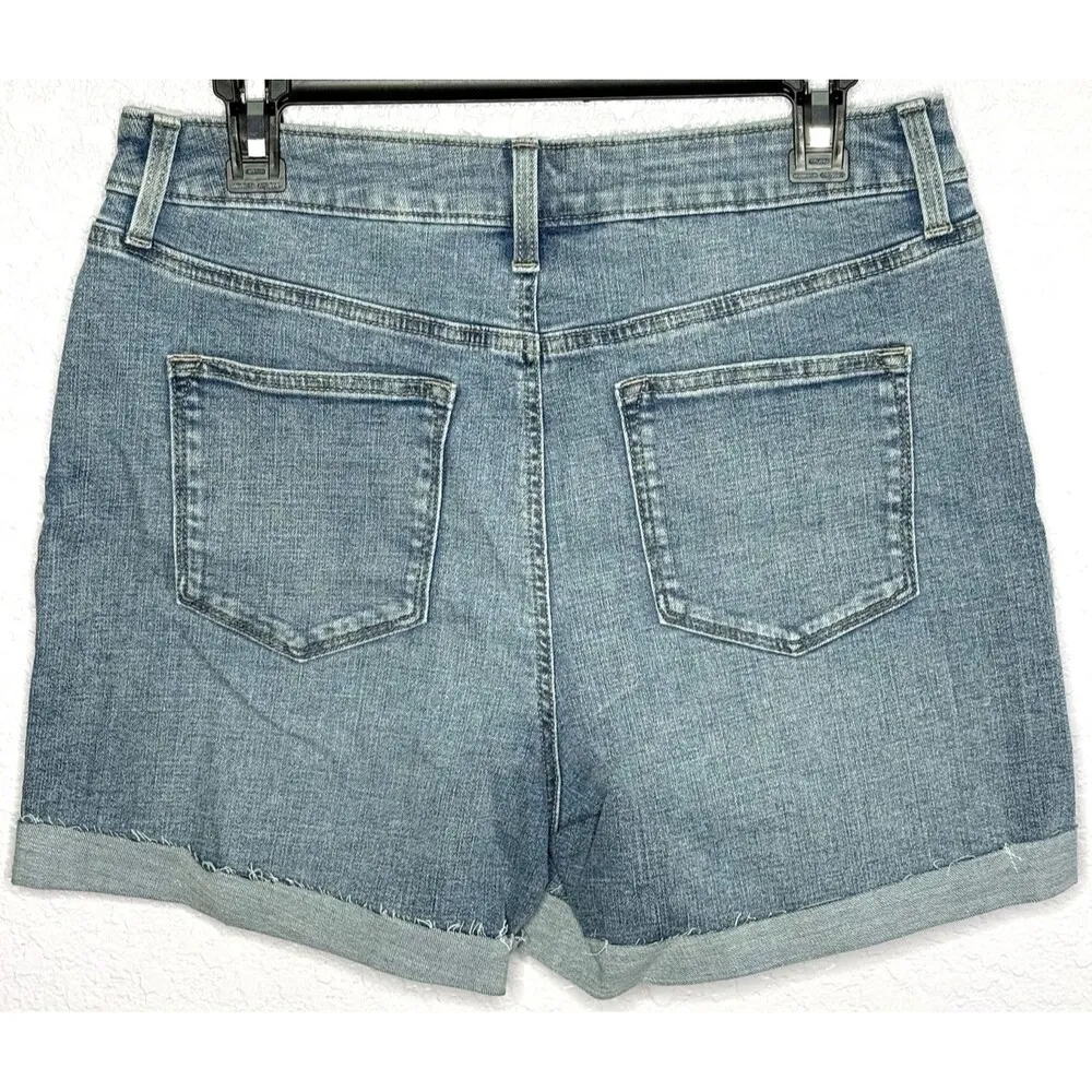 Sonoma Women's High-Rise Cutoff Raw Hem Cuffed Light Wash 5" Shorts Size 12 New! - Image 5