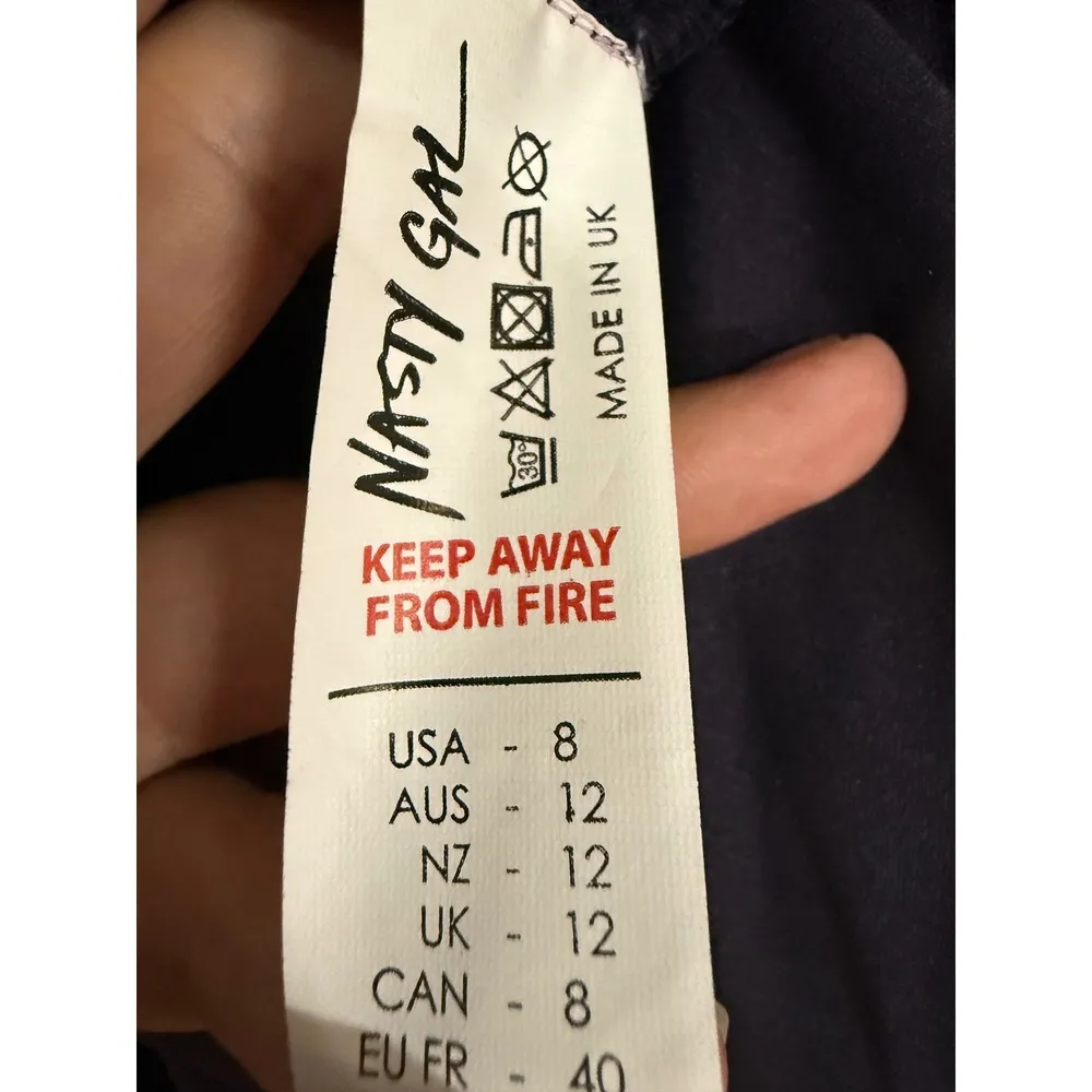 Nasty Gal Fiona Dark Blue Embellished Mini Dress Size 8 NWT Beaded Sequin - Image 7