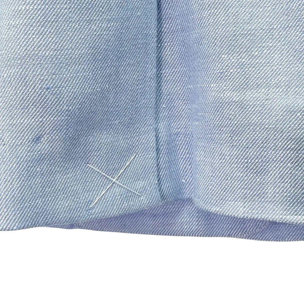 J. Crew Bristol Double Breasted Blazer Size 10 Light Blue Linen Gold Buttons - Image 10