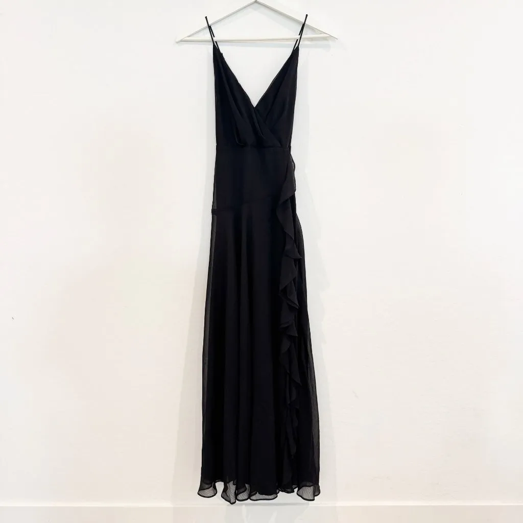ASTR Holland Ruffle Maxi Dress Party Special Event Wedding Formal Black Size XS - Image 4