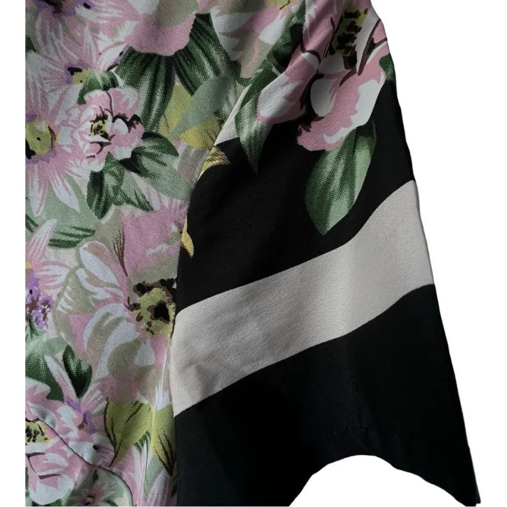 Women's DOWNEAST floral dress border rose print stripe tropical islander size S. - Image 7