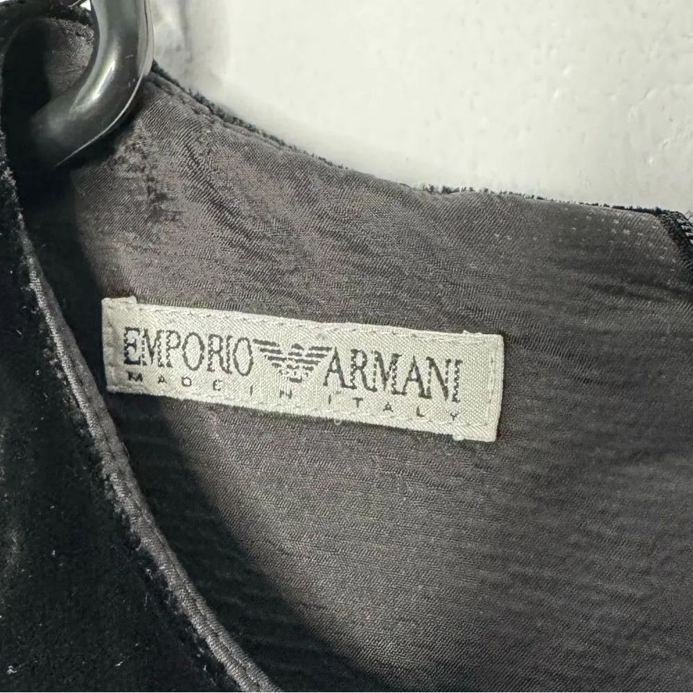 Emporio Armani black velvet dress - Image 3