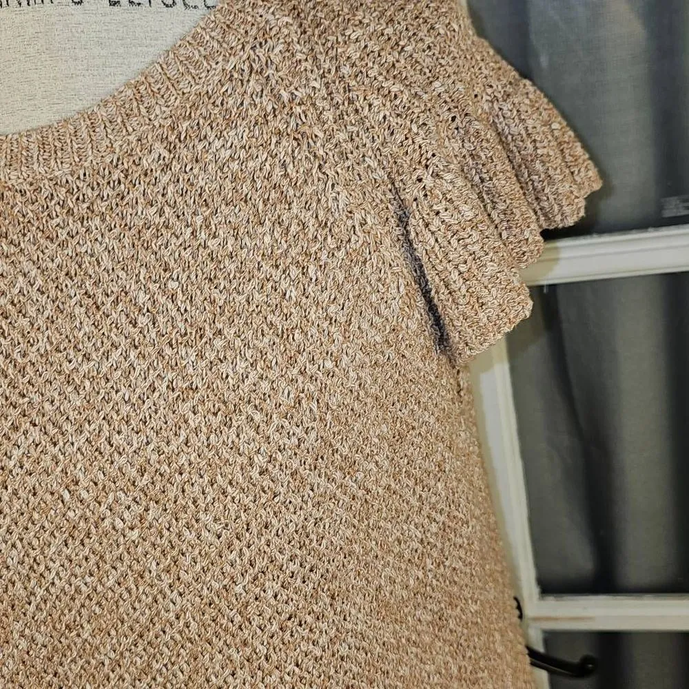 Madewell Womens Tan Brown Flutter Sleeve Sweater‎ Tank XL - Image 3