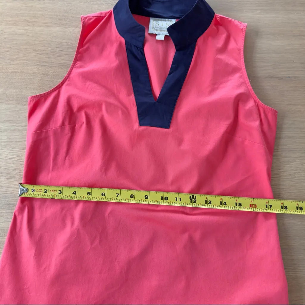SAIL TO SABLE -STS- Classic Sleeveless TUNIC DRESS Coral/Navy Sz Medium - Image 10