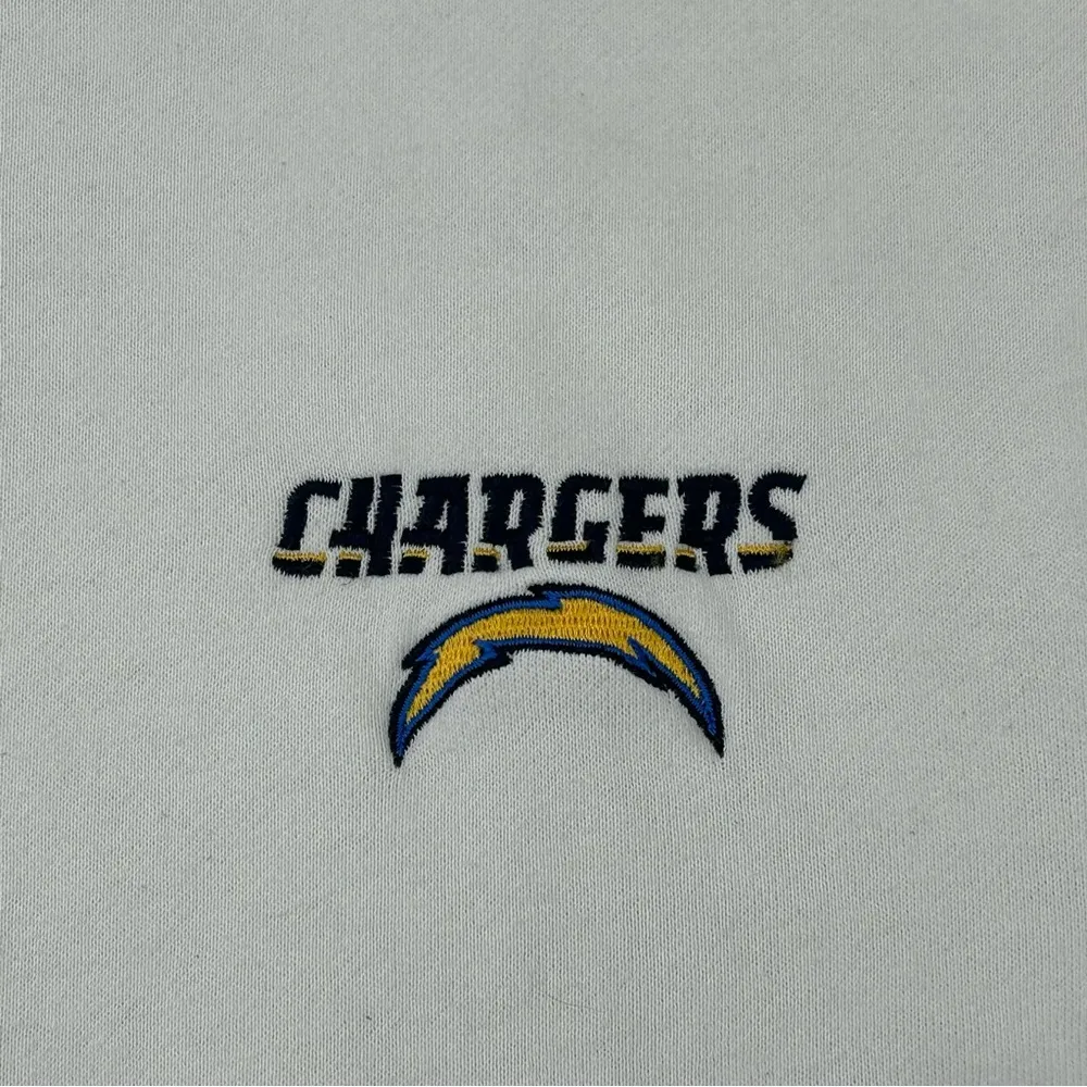 Vintage NFL For Her Los Angeles LA Chargers White Full Zip Sweater Women’s XL. - Image 2