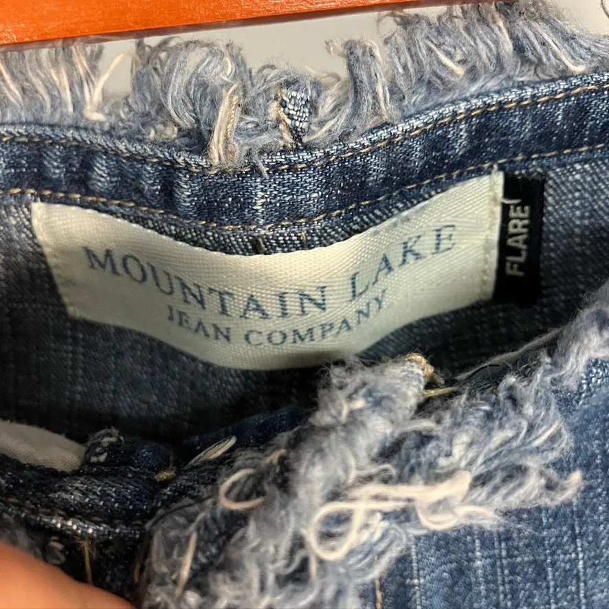 Mountain Lake Jean Company Raw Edge Womens 14 Jeans Flare 100% Cotton‎ 80's Blue - Image 9