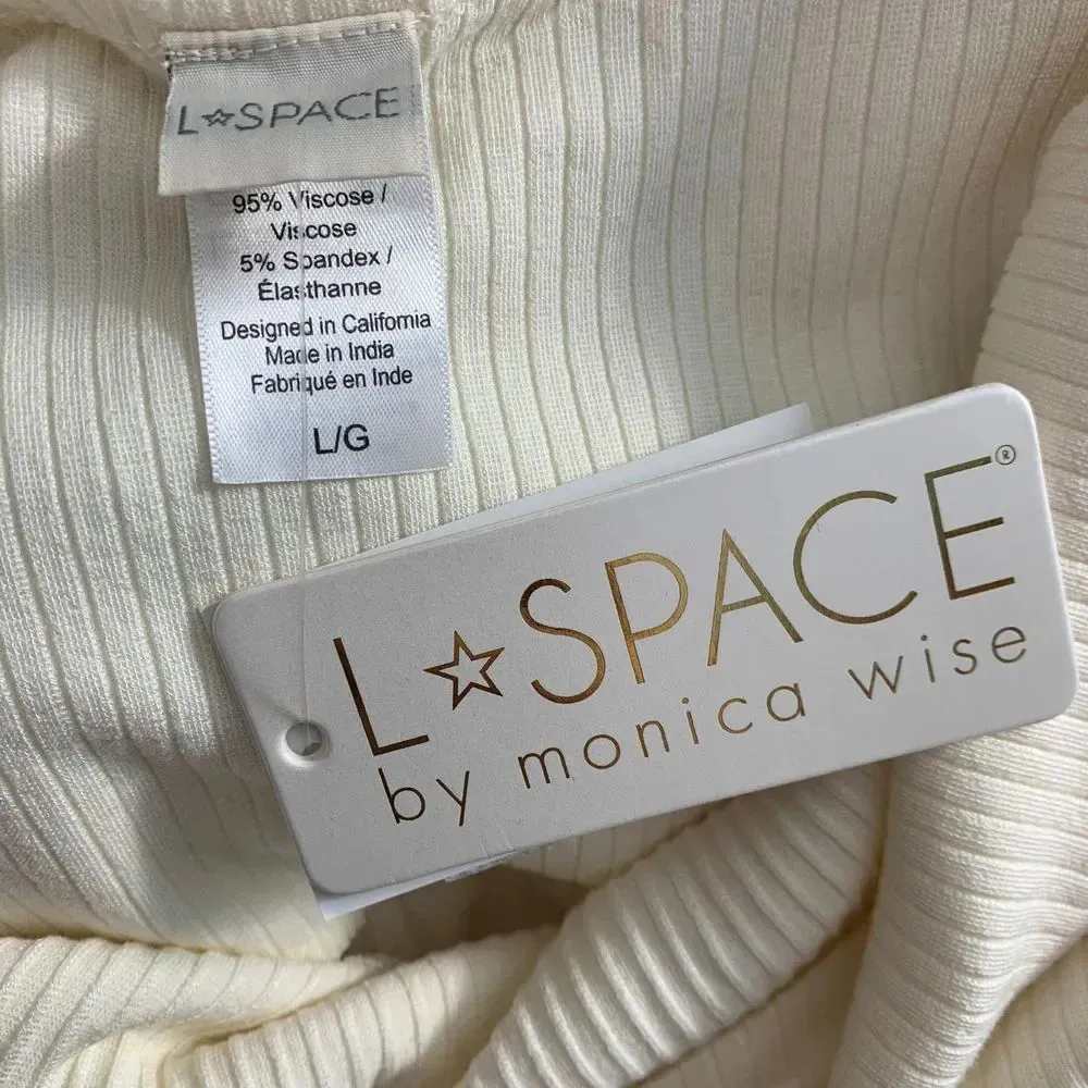 L*Space‎ Topanga Dress in Cream Ribbed Cutout - Image 10
