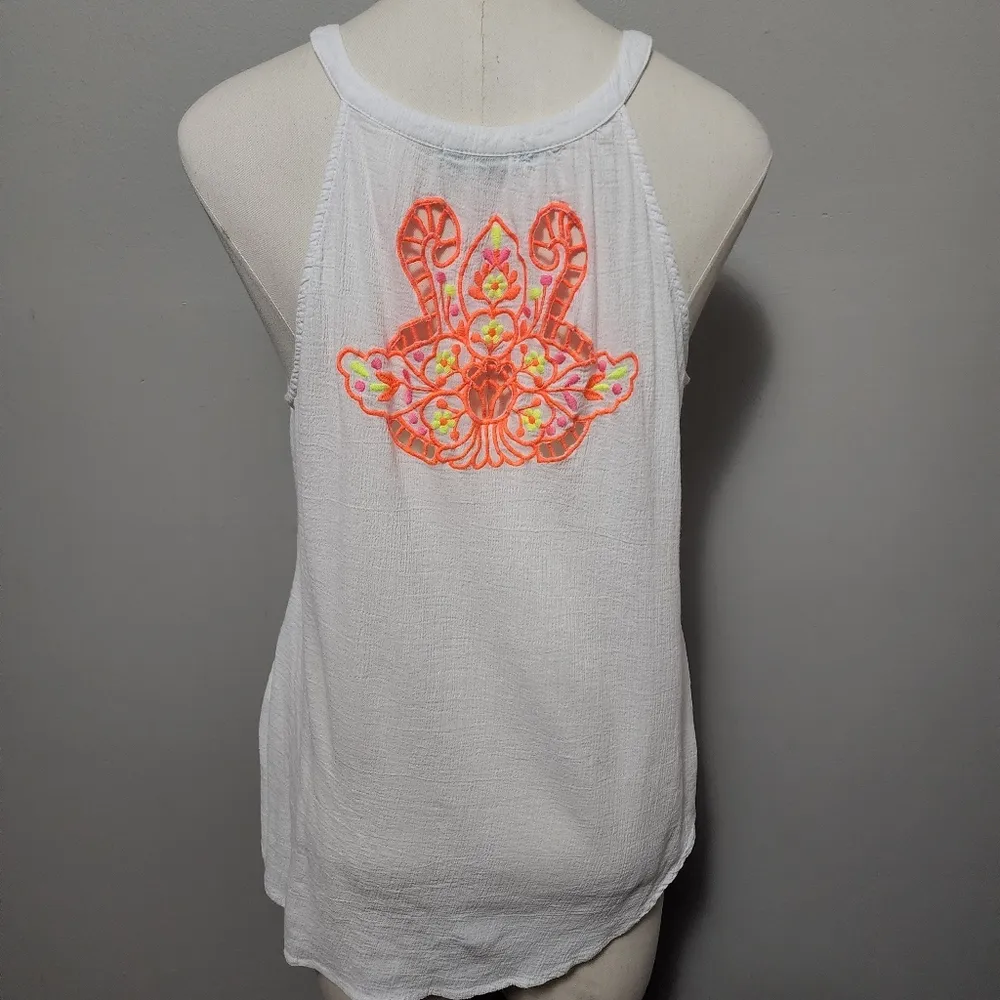 Maurices neon embroidered gauze cotton tank size xl - Image 5