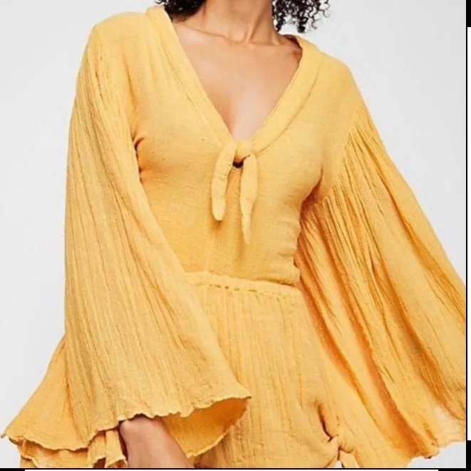 Jen's Pirate Booty Chrysanthemum Romper -‎ Marigold -XS - Image 4