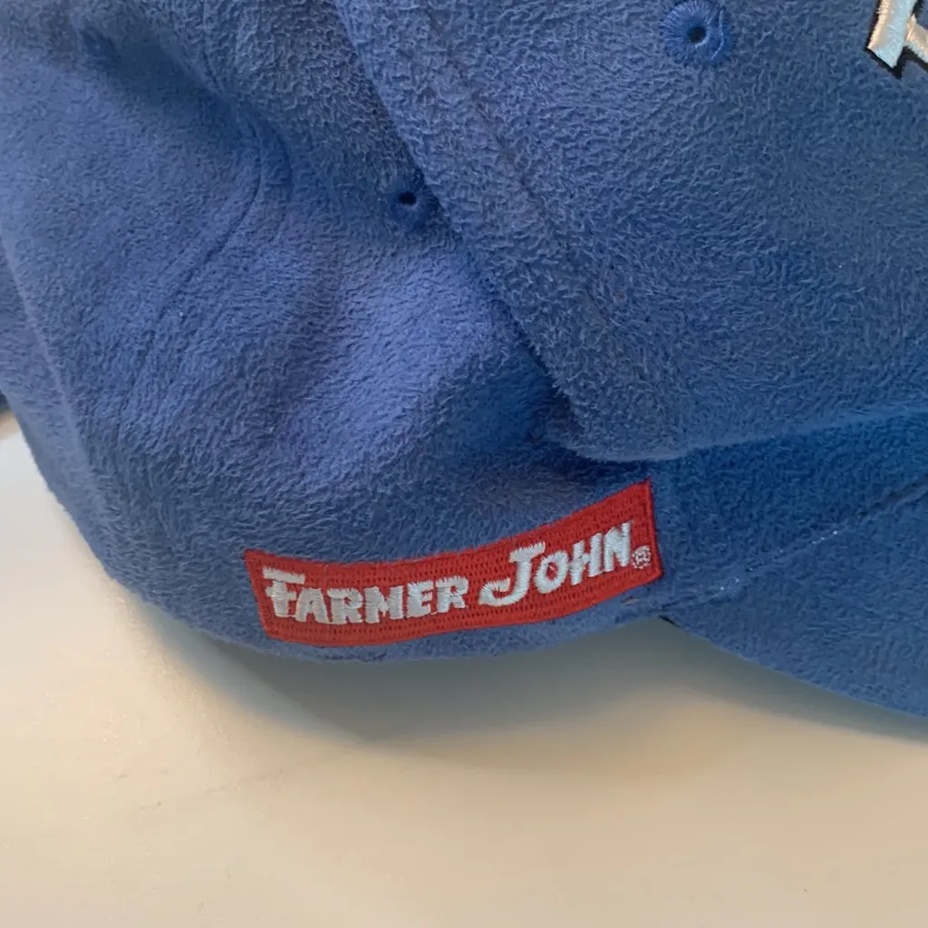 Los Angeles Dodgers light blue sueded baseball cap with Farmer John patch - Image 3
