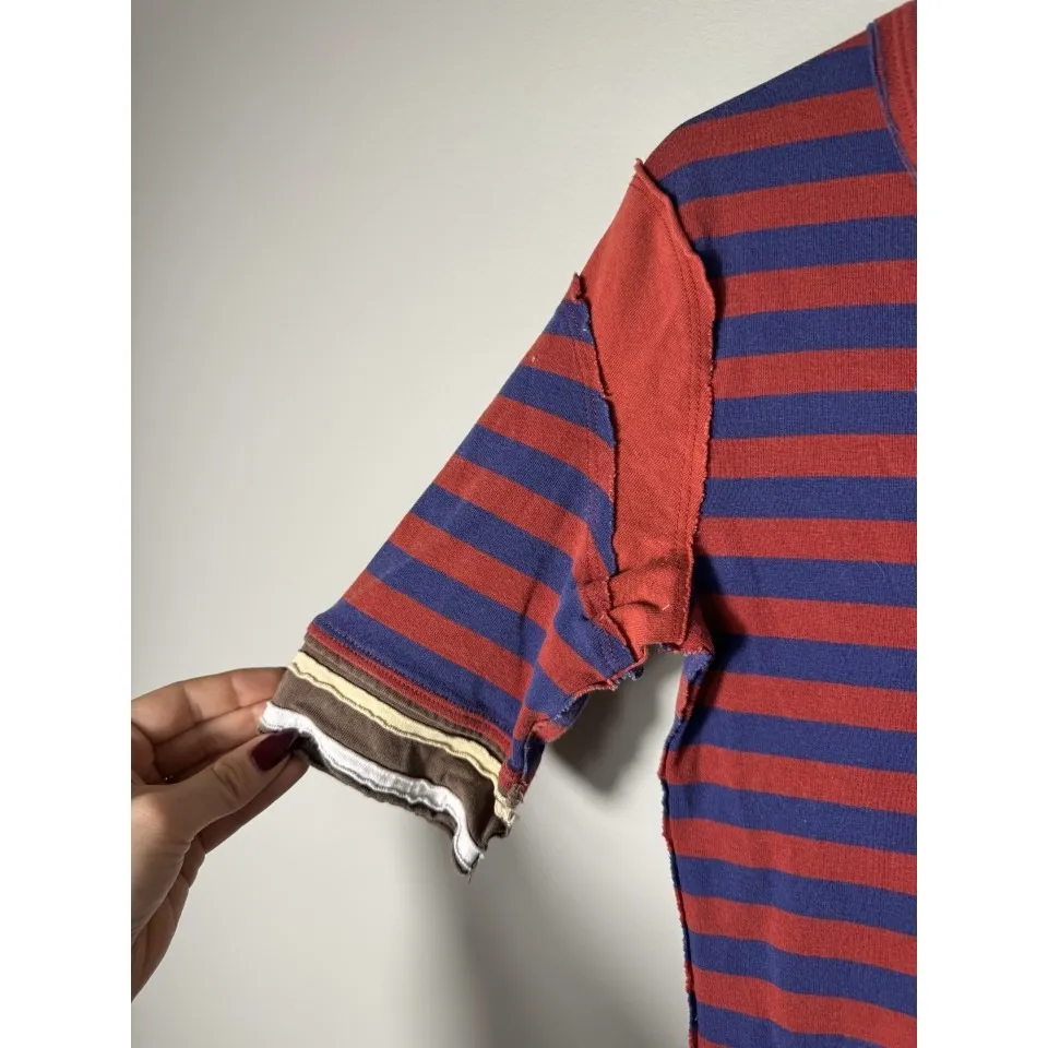 WE THE FREE Striped Fast Lane Cotton Blend Top 3/4 Sleeve Women's XS - Image 3