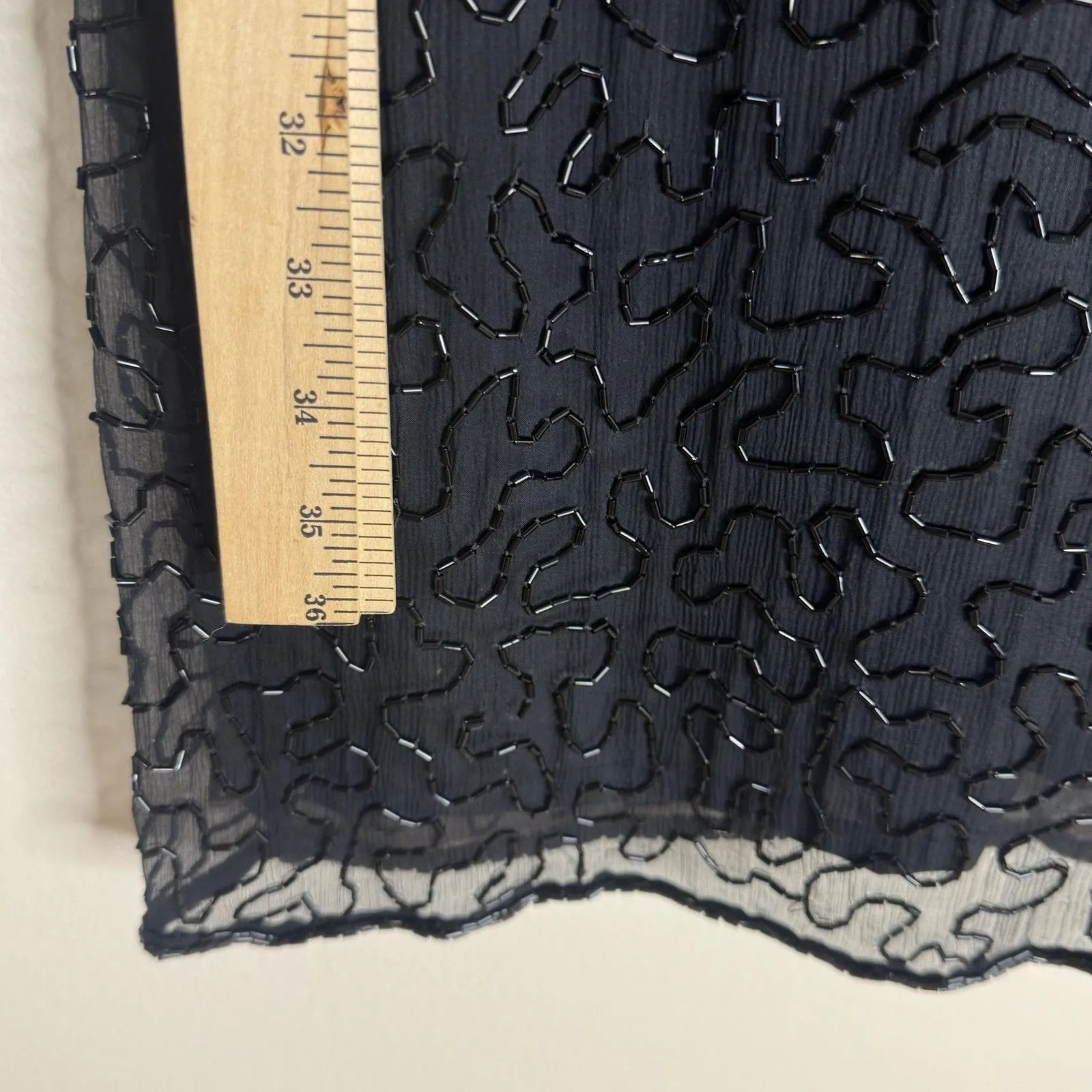 Vintage Swee Lo Dress Womens Small Black Sequin Beaded Cocktail Short Sleeve 90s - Image 7