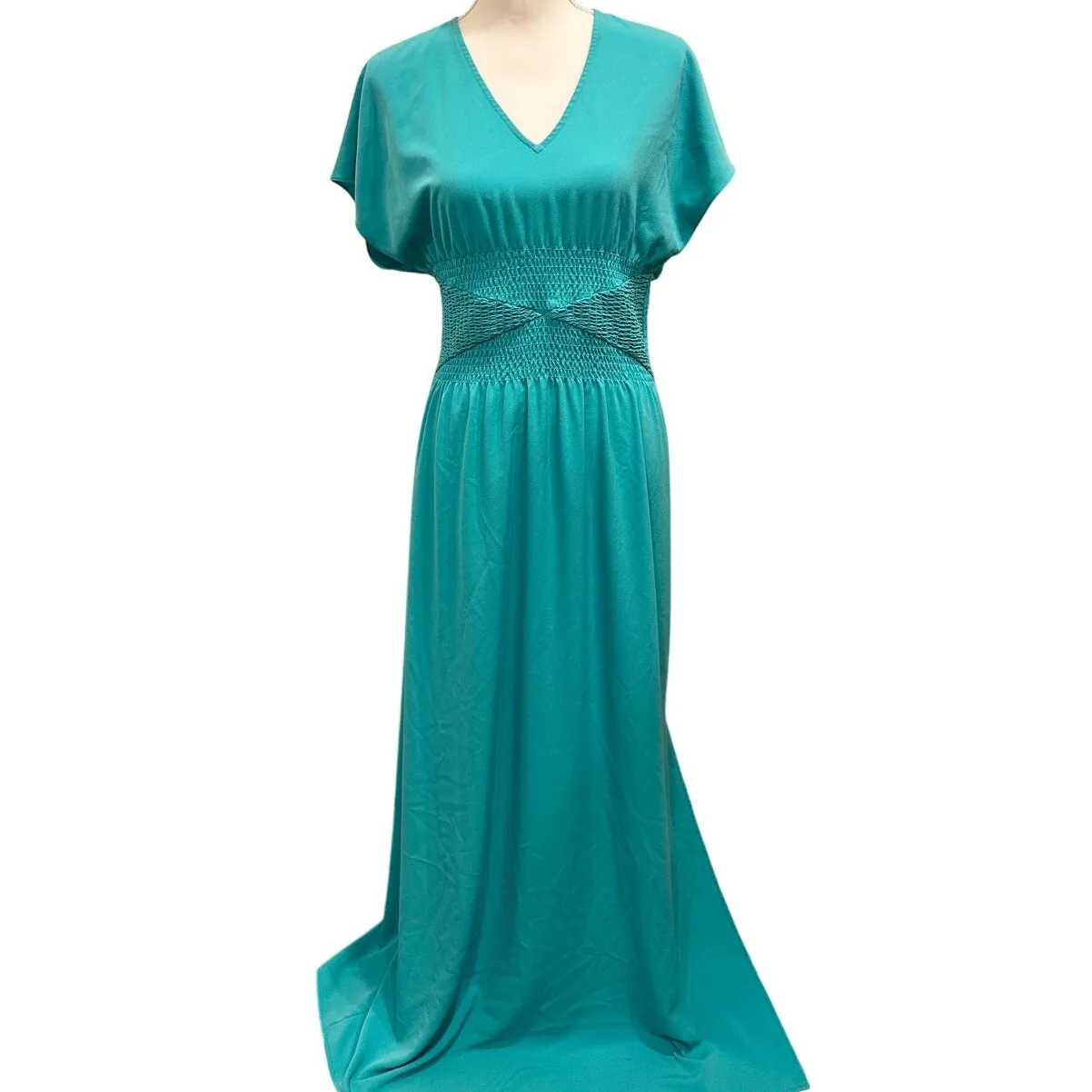 Draper James Mint Green Flutter Sleeve Blouson Maxi Dress Coastal Preppy Medium - Image 3