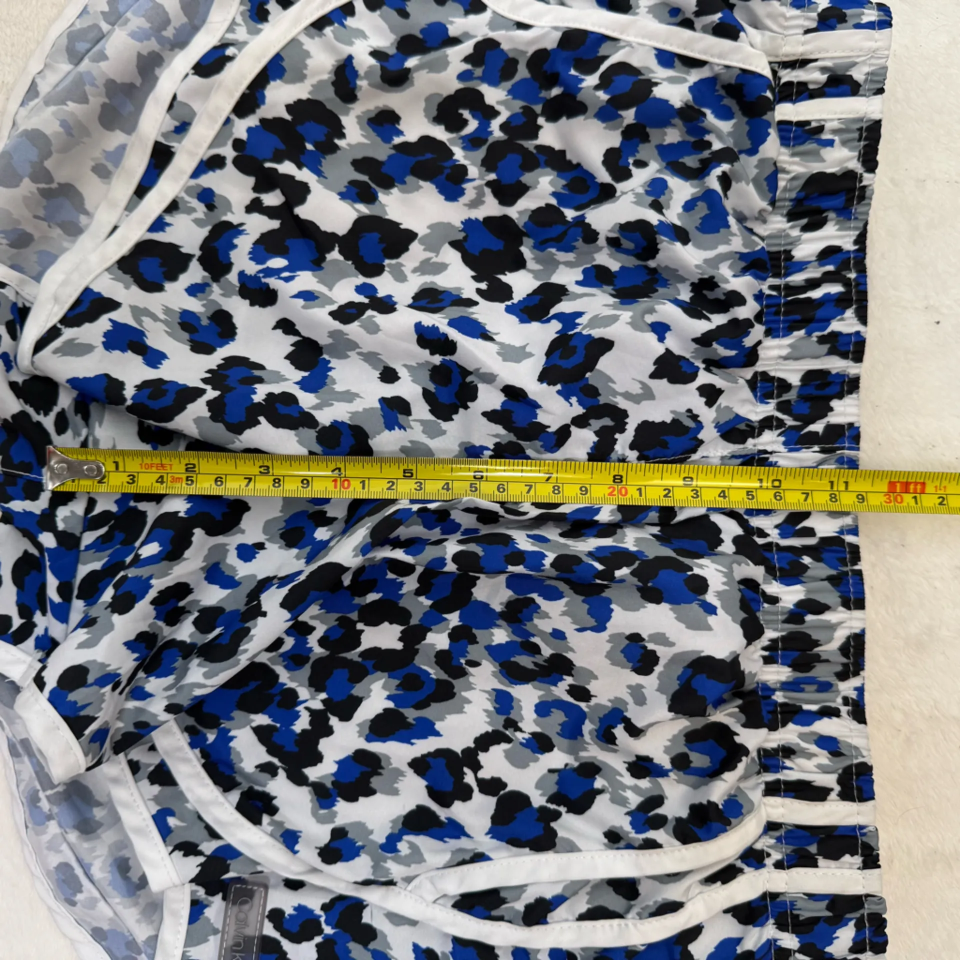 Calvin Klein Women’s Small Shorts Blue Leopard Print Y2K Athleisure Running - Image 10