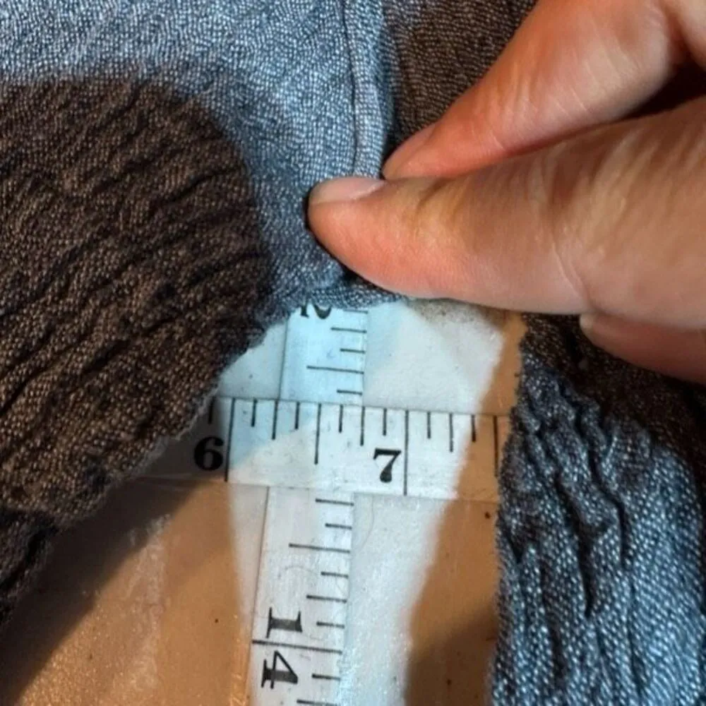 Pure Jill Women's Linen Blend Flat Front Crinkle Crop Pants Charcoal Gray Medium - Image 11