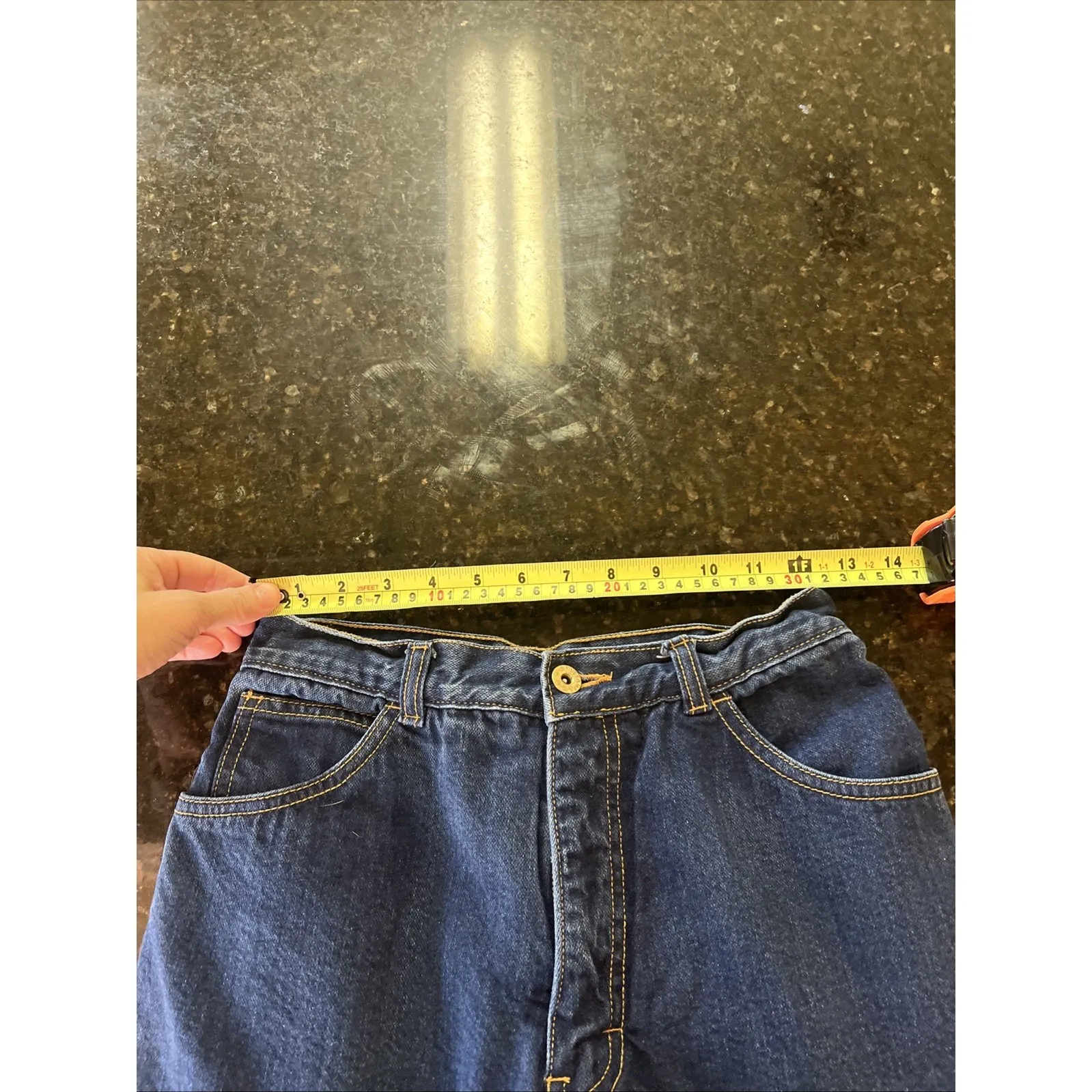 Vintage‎ Brittainia Women's Jeans Mom Jeans Dark Wash Hi Rise No Back Pockets Blue Size 24 - Image 4