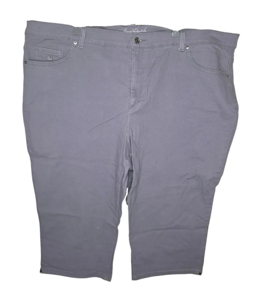 Gloria Vanderbilt Classic Gray Amanda Capri Pants Stretch 24w - Image 1