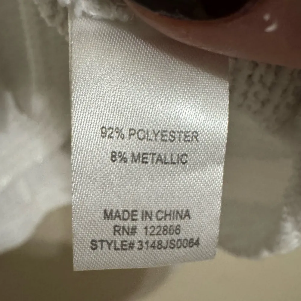 Chenault Sparkly White‎ 3/4 Sleeve Dolman Sweater Size L White Size L - Image 7