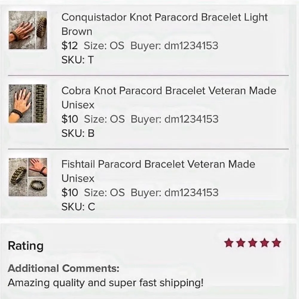 95 Paracord Bracelet NEW Unisex Golden Rod Yellow Crimson Red - Image 7