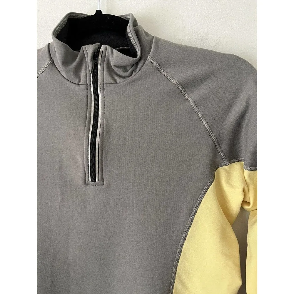 Brooks Dry line Gray & Yellow 1/4 Zip Pullover Long Sleeve Running Shirt Small - Image 4