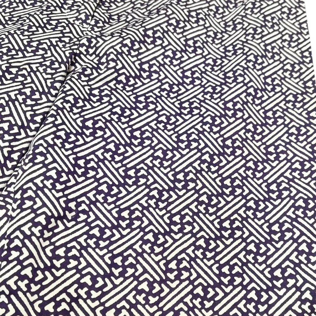 Talbots Pants Womens Size 10 Purple White Geometric Print with Belt Career Wear - Image 2