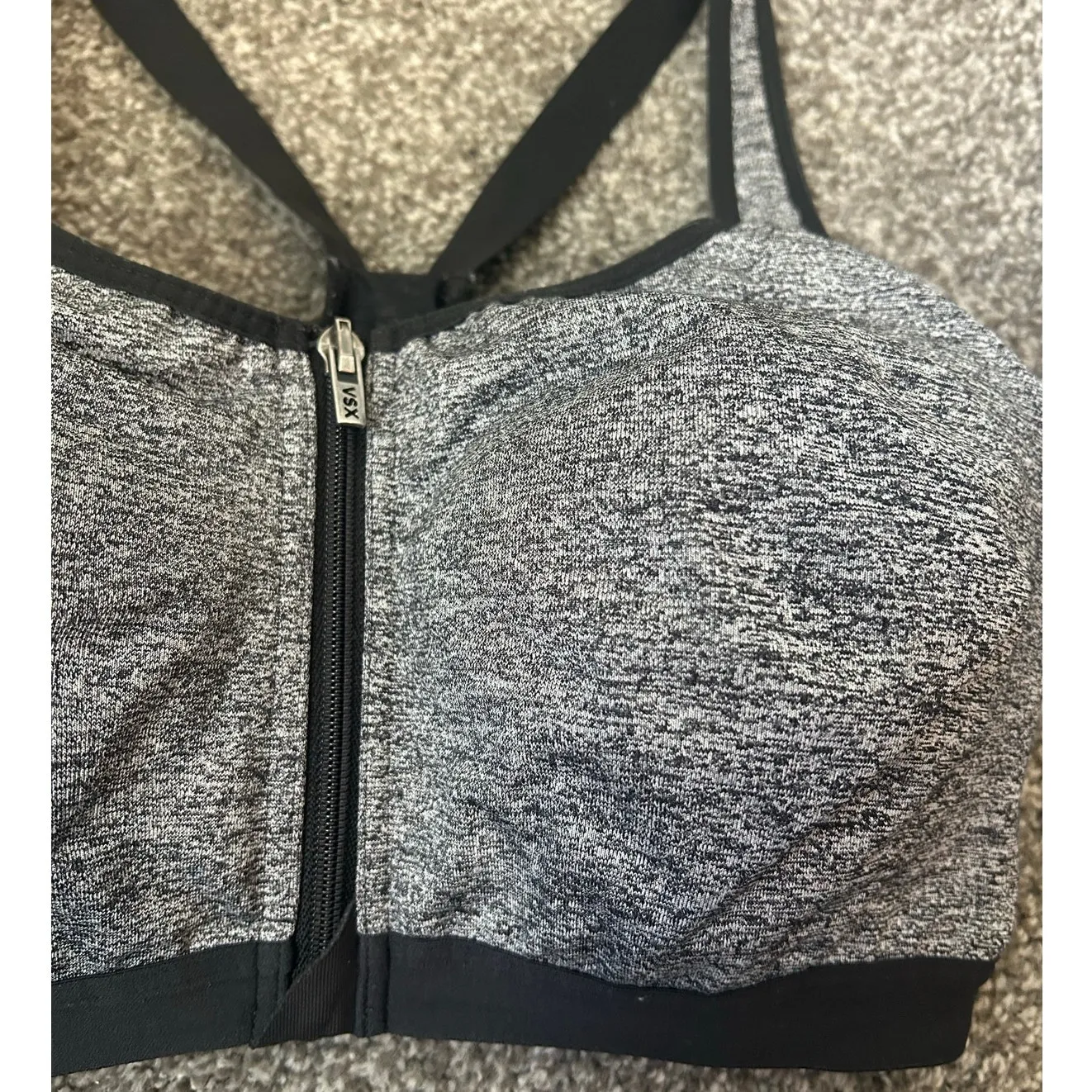 VSX Gray Zip Up Sports Bra - 34DDD - Image 3