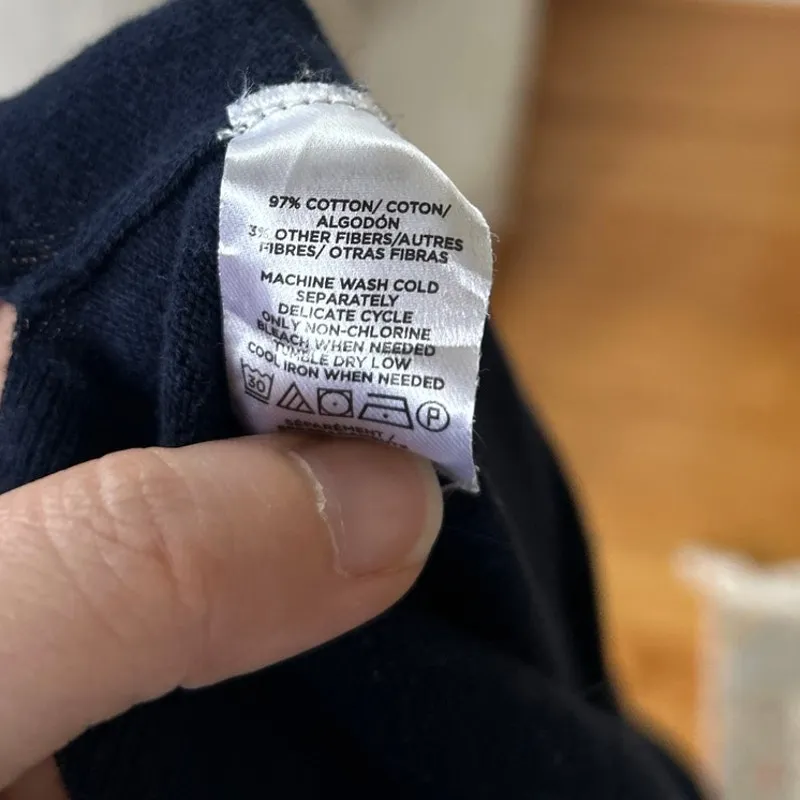 Loft Navy Fuzzy Polar Bear Winter Holiday Long Sleeve Crewneck Sweater - Image 5