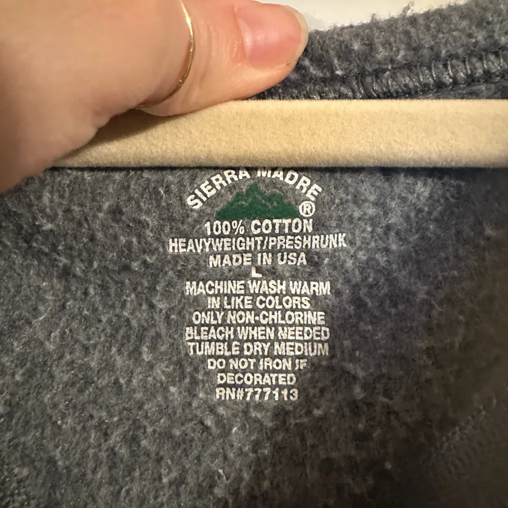 Sierra Madre Gray Las Vegas Hoodie Size L - Image 2