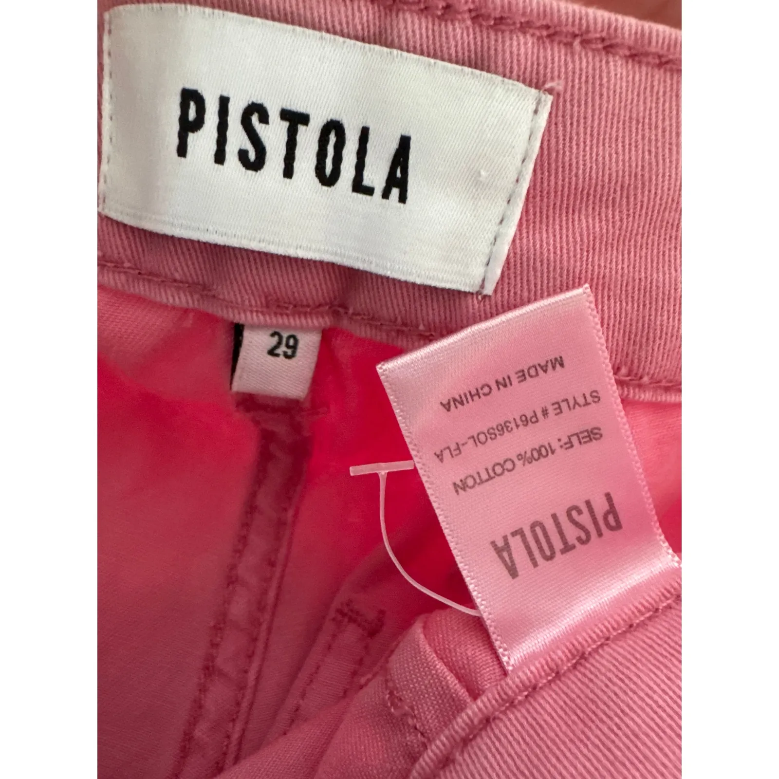 Pistola Tammy high rise trouser utility details button fly flamingo size 29 - Image 10