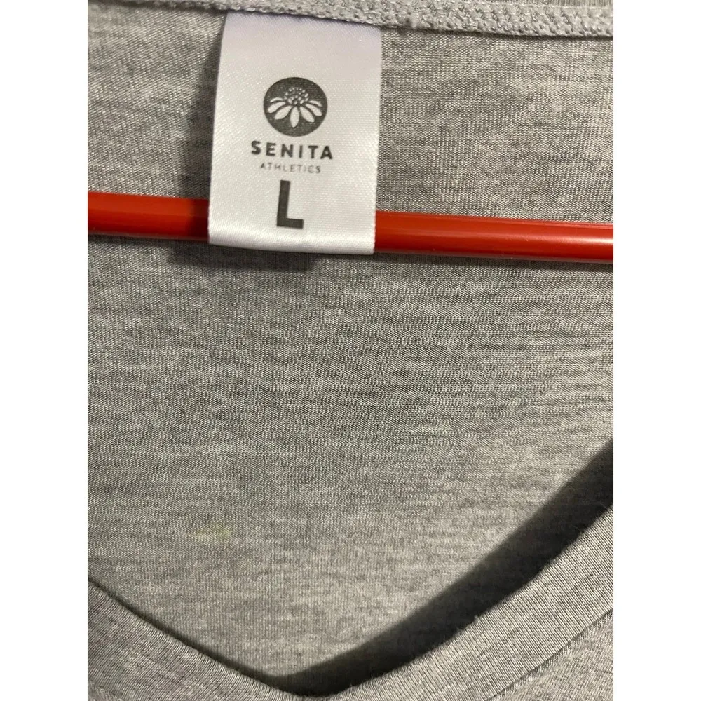 Senita Athletics Boyfriend Long Sleeve Shirt Size L Grey - Image 3