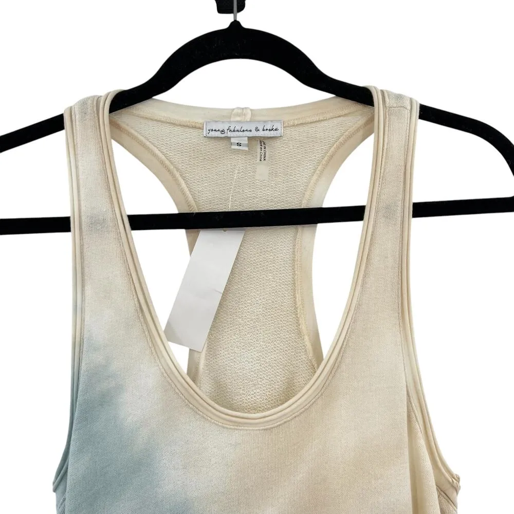 Young Fabulous & Broke‎ Eberhart Tie-Dye Jumpsuit Blue Cream Size Small - Image 4