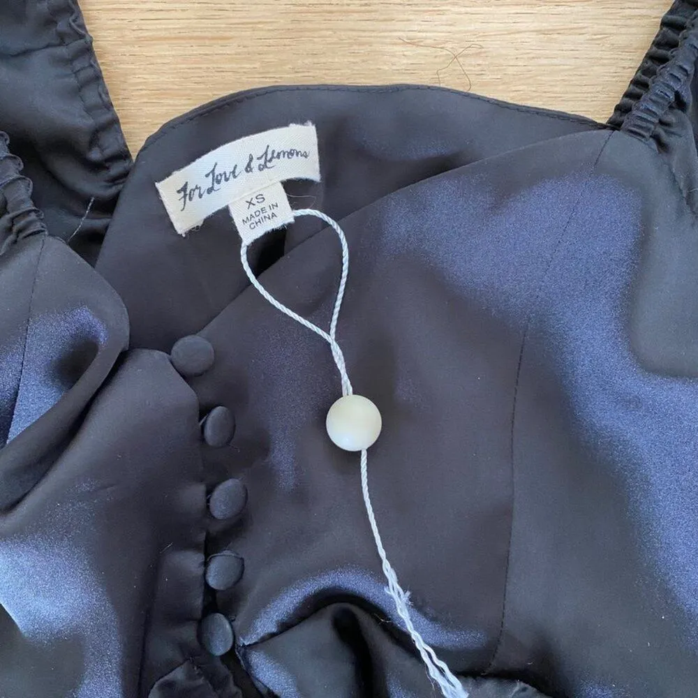 For Love & Lemons - After Dark Asymmetrical Top in Black - Image 6