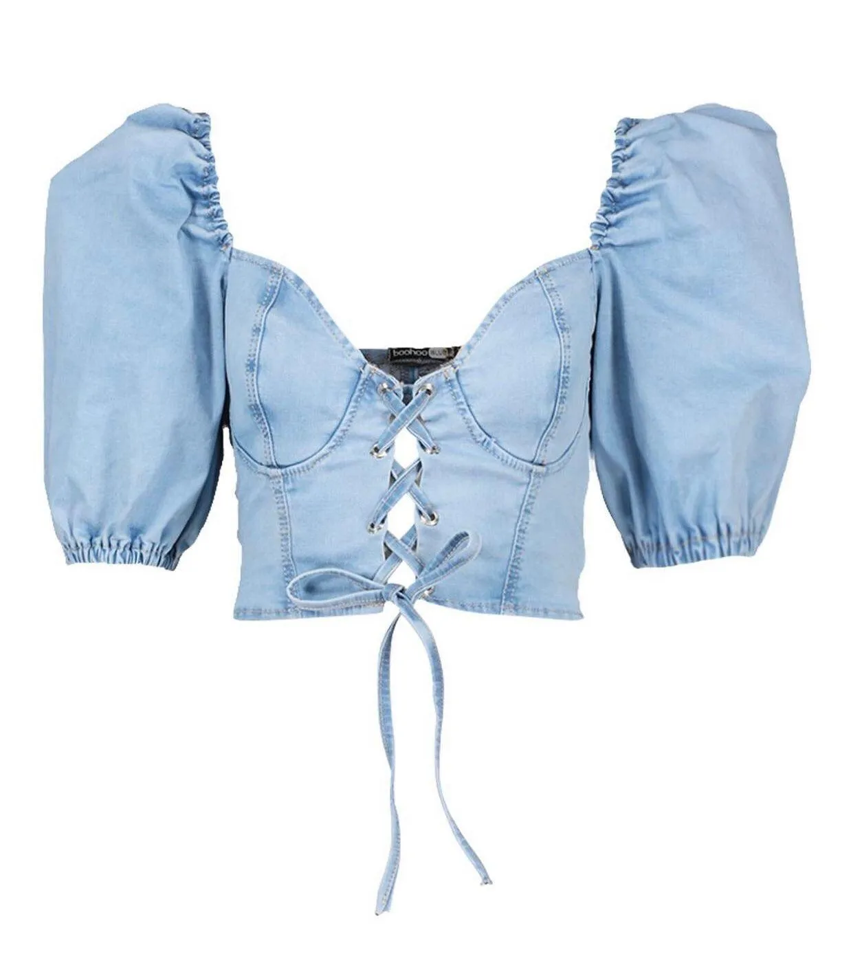💖Tie Front Puff Sleeve Corset Top💖 - Image 2
