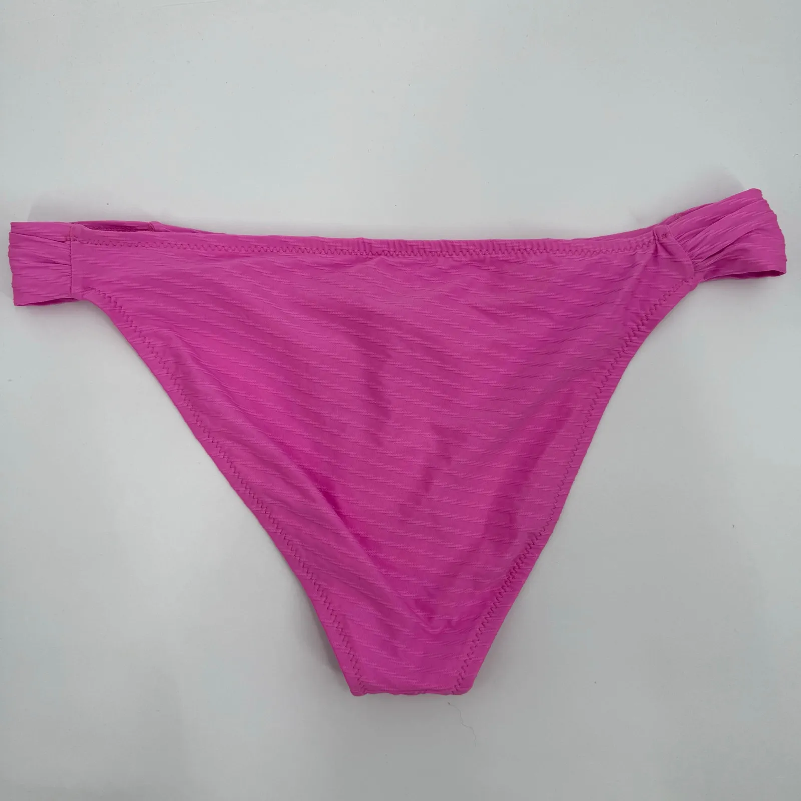 Jessica Simpson Bikini Bottom Size Large NWT Femme Pink Swim Pique Side Shirred - Image 3