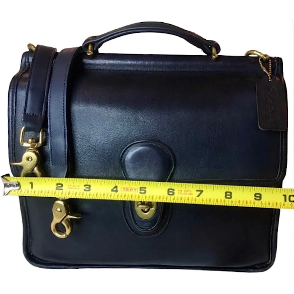 Vintage COACH WILLIS Navy Blue Glove Tanned Leather Shoulder Bag 9927 COA - Image 8